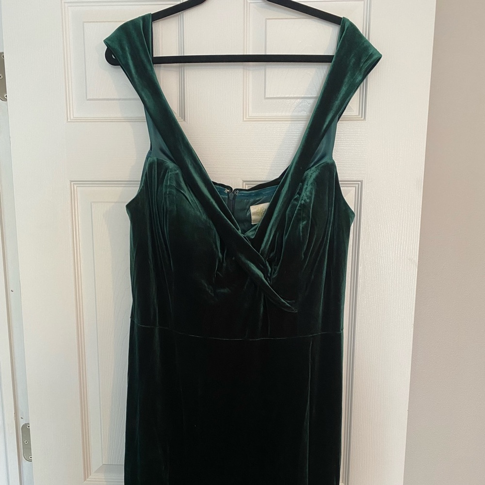 Dark Green Velvet Revelry Bridesmaid Dress